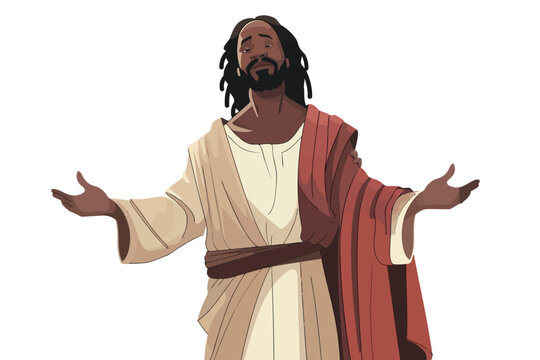 African jesus isolated vector style