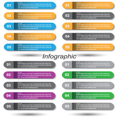 Leinwandbilder - Collection infographics with steps and options, banner  for  business design and website template.