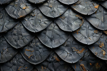 Poster - A photograph of the underbelly scales of a python, aligned like tiles on a roof, providing protectio