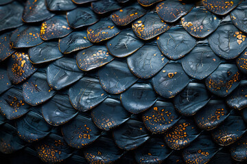 Poster - A photograph of the underbelly scales of a python, aligned like tiles on a roof, providing protectio