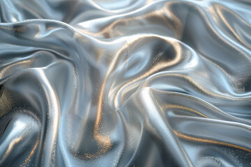 Poster - An image capturing the shimmering effect of sunlight on a silver metallic fabric, creating a dynamic