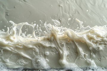 Poster - A close-up of the surface of a soap bar, where bubbles are forming and bursting, a landscape of hygi