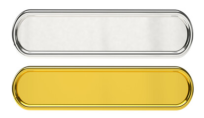 set of gold and silver chrome button 3d render