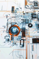 Poster - Circuitry Close-Up: The Anatomy of Electronics. Generative ai