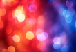 Bokeh lights in red and blue hues. Wallpaper for celebrations and cards with copy space.	
