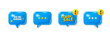 Offer speech bubble 3d icons. We are hiring tag. Recruitment agency sign. Hire employees symbol. Hiring chat offer. Flash sale, danger alert. Text box balloon. Vector