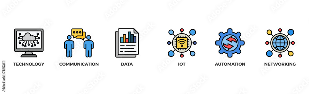 Digital transformation banner web icon vector illustration concept with ...