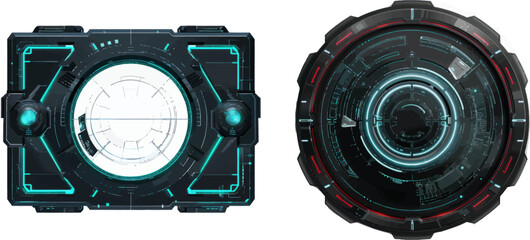 Poster - Target border UI, futuristic digital aim panel, modern tech viewfinder