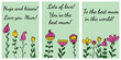 Set of Mother's Day cards, greeting cards with wishes and doodle flowers in a simple style