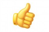 Fototapeta  - 3D graphic of a yellow thumbs-up hand gesture