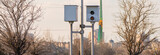 Fototapeta  - Radar speed control camera on the road stock photo