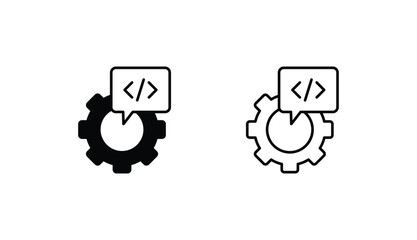 Coding icon design with white background stock illustration