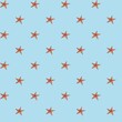 seamless watercolor sea pattern , red starfish on a blue background  for fabric , wrapper and other design 
