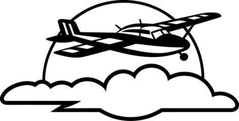 Sticker - Air Doodle Hand drawn Flight Icon Flight Sketch Doodled Air Travel Logo