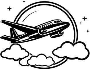 Poster - Doodle Flyer Whimsical Flight Icon Flying Scribble Hand drawn Plane Illustration