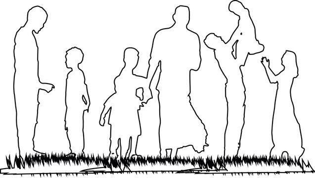 Father and son vector silhouette
