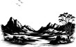 Sketchscape Symphony Nature Seascape Sketch Icon Mountain Dreams Coastal Sketch Logo