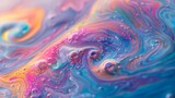 Fototapeta Tęcza - Abstract Macro: A close-up photo of a soap bubble