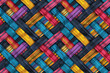 Colorful crisscrossing stripes in a modern textile design