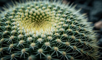 Canvas Print - A close up of a cactus with many needles on it. AI.