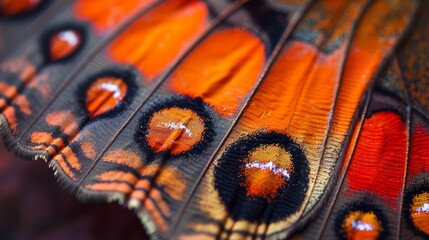 Wall Mural - Textures and Patterns: A photo macro close-up of the intricate patterns on a butterflys wing