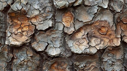 Wall Mural - Textures and Patterns: A photo macro close-up of the rough texture of tree bark
