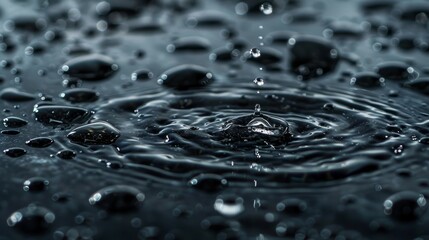 Wall Mural - Water Droplets: A macro close-up photo of water droplets suspended in mid-air