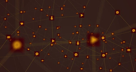Poster - Image of network of connections with icons