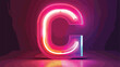 Neon light letter isolated icon Vector illustration illustration