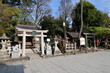 The scene of subordinate shrines in the precincts of Yasaka-jinja Shinto Shrine at Higashiyama in Kyoto City in Japan 日本の京都市東山にある八坂神社境内にある摂社群の風景
