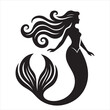 © Shineoxstock - Classical Mermaid silhouette with long hair vector illustration