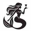 © Shineoxstock - Mermaid With Heart Love silhouette vector illustration