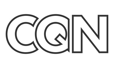Poster - CQN logo design template with strong and modern bold text. Initial based vector logotype featuring simple and minimal typography. Trendy company identity.