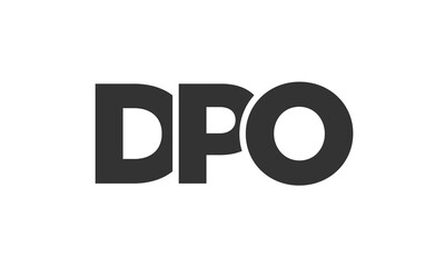 Poster - DPO logo design template with strong and modern bold text. Initial based vector logotype featuring simple and minimal typography. Trendy company identity.