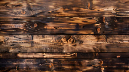Poster - Distressed wooden texture with black and brown streaks. Close-up photography for background and texture design.