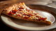 © tucci - a slice of delicious steamy Pizza on a plate