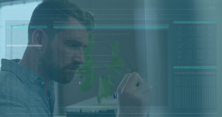 Poster - Data processing over caucasian worker technology and technology data processing data processing tech