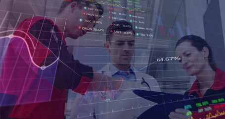 Poster - image of statistics and data processing over diverse doctors and e r medics