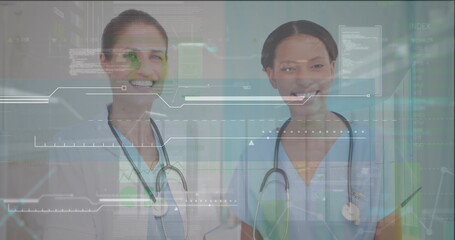Poster - Image of statistics and data processing over diverse doctors