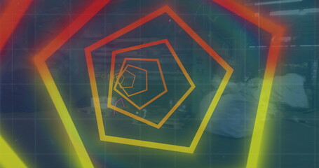 Poster - Image of data processing over shapes
