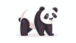 A cartoon cute panda bear animal character flat vector