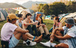 © Jacob Lund - Celebrating summer fun: Friends, drinks, and festival joy
