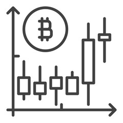 Canvas Print - Bitcoin Trade vector Cryptocurrency Trading icon or symbol in thin line style