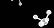 Image of molecules moving on black background