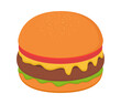 Big Burger, Fast Food concept, flat design vector illustration, for graphic and web design