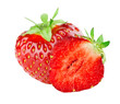 Strawberry fruit isolated on transparent background. PNG format