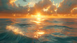 Radiant Sea with Sun Reflections,
Beautiful majestic sunrise sky ocean sea beach wallpaper image