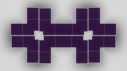 Leinwandbilder - Motion graphics of dancing squares and rectangles. 3d rendering loop animation
