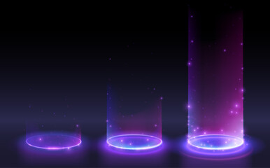 Wall Mural - neon light portal effects with sparks