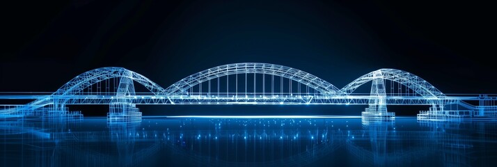 Poster - vision of architecture of a 3d model bridge project